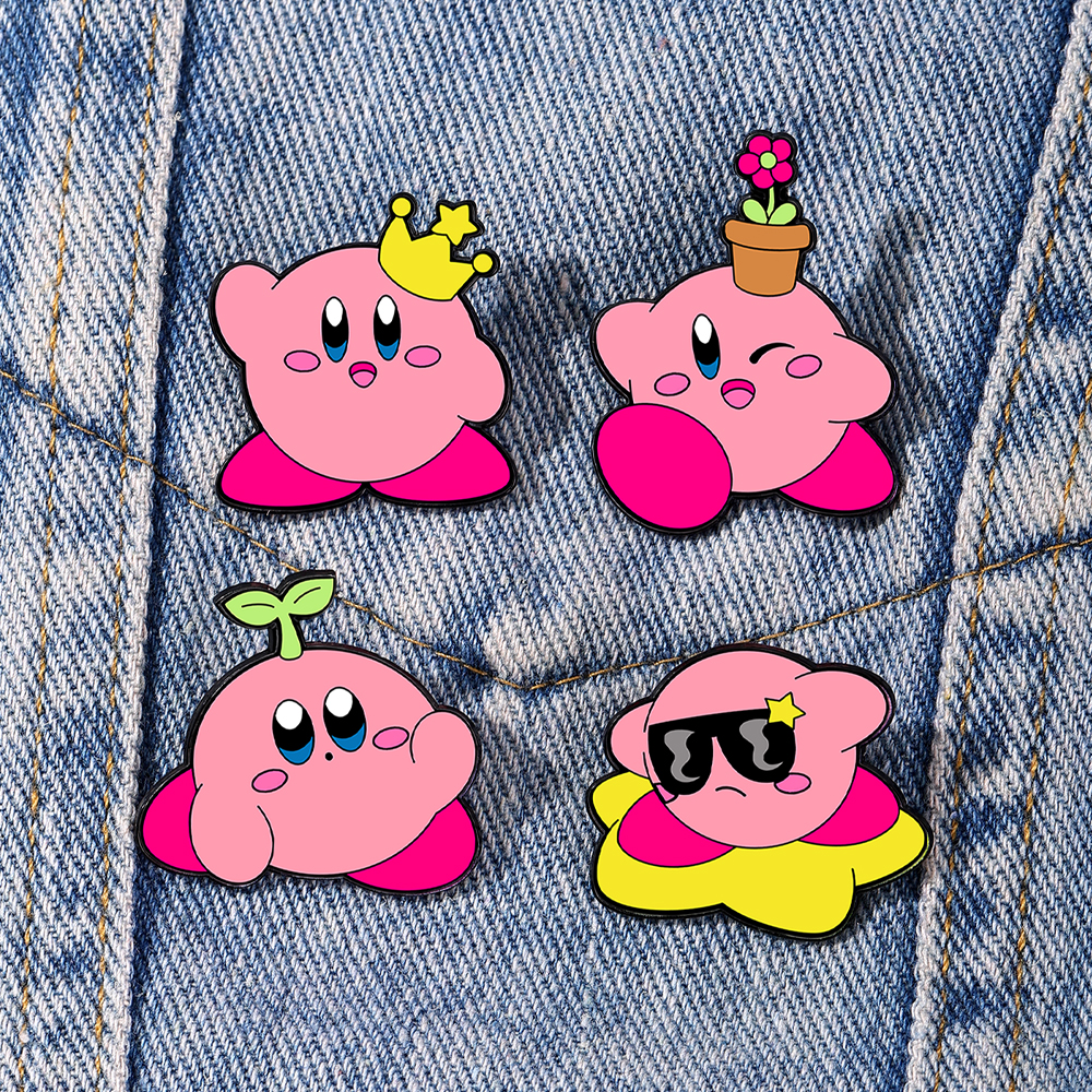 4pcs Kirby Enamel Lapel Pins S - Fashion Backpack Women review and price