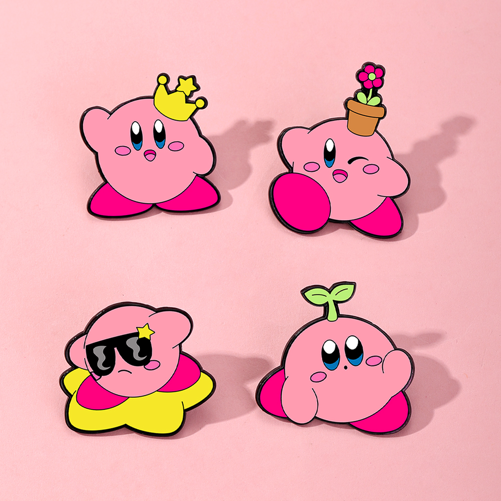 4pcs Kirby Enamel Lapel Pins S - Fashion Backpack Women review and price