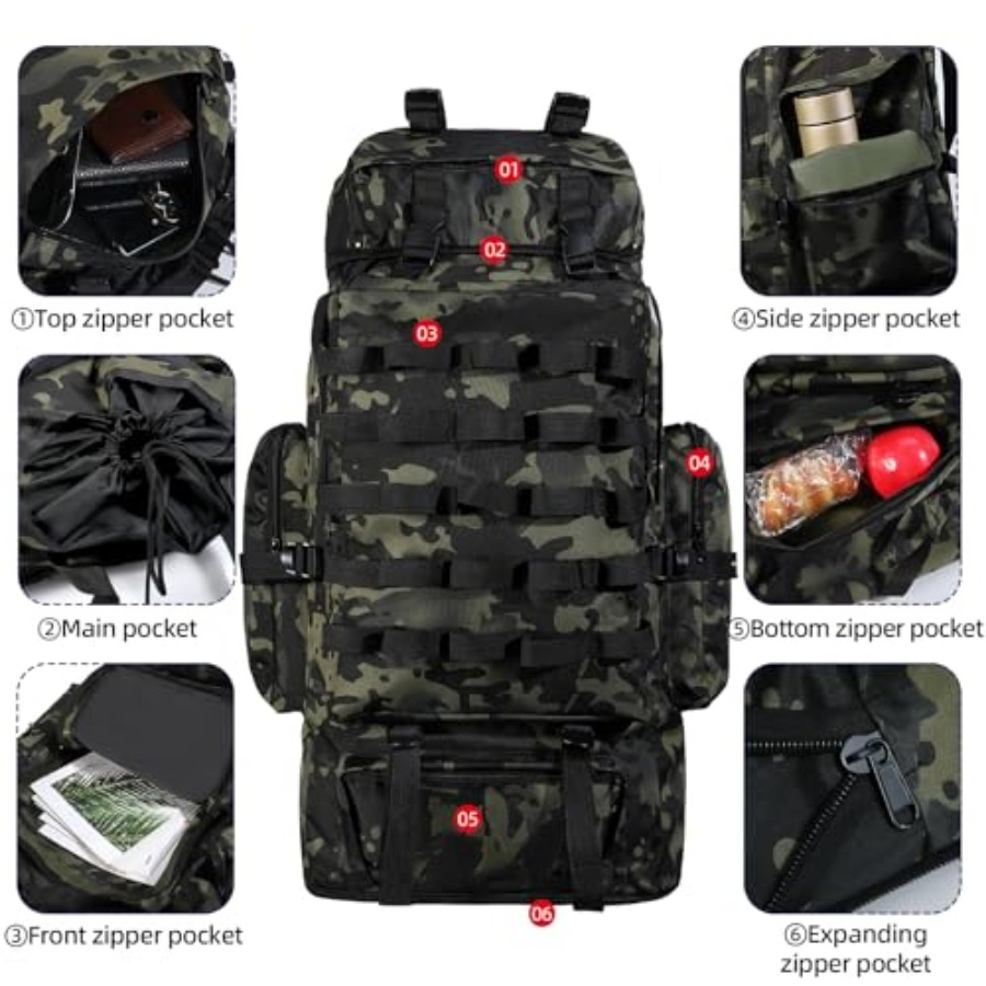 70L/100L Camping Hiking Backpa - Rain Cover Backpack review and price