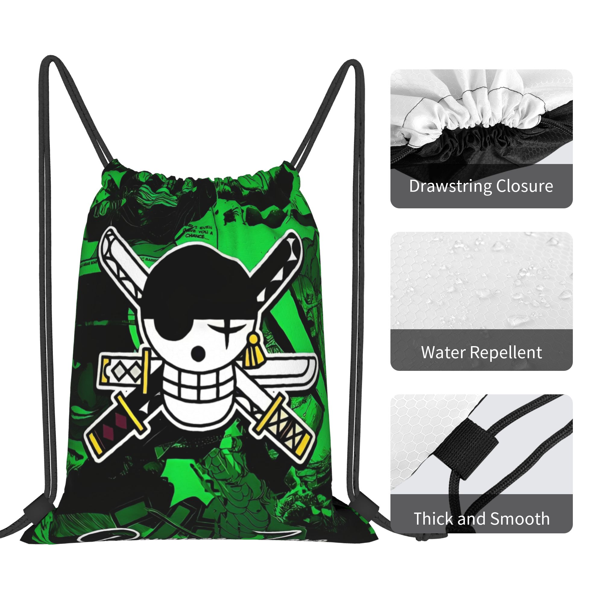 One Piece Zoro Skull Backpack  - Drawstring Gym Bag review and price