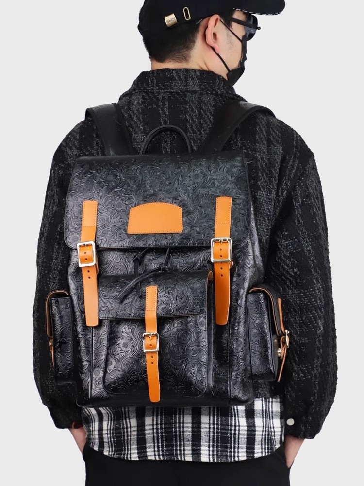 Vintage Mens Floral Wing Tip C - Leather Backpack Vintage review and price