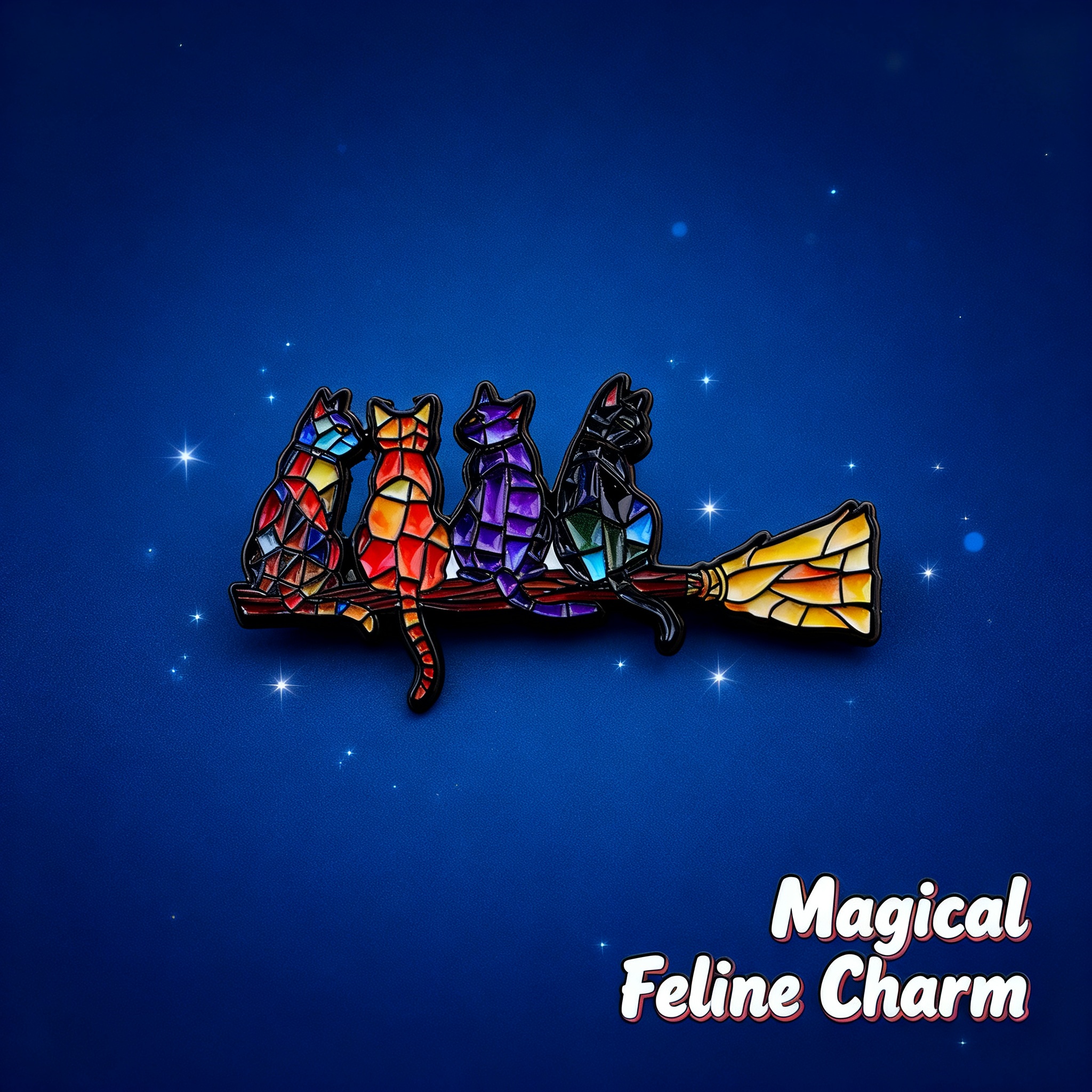 Colorful Cat Enamel Pin Witch  - Fashion Backpack Women review and price