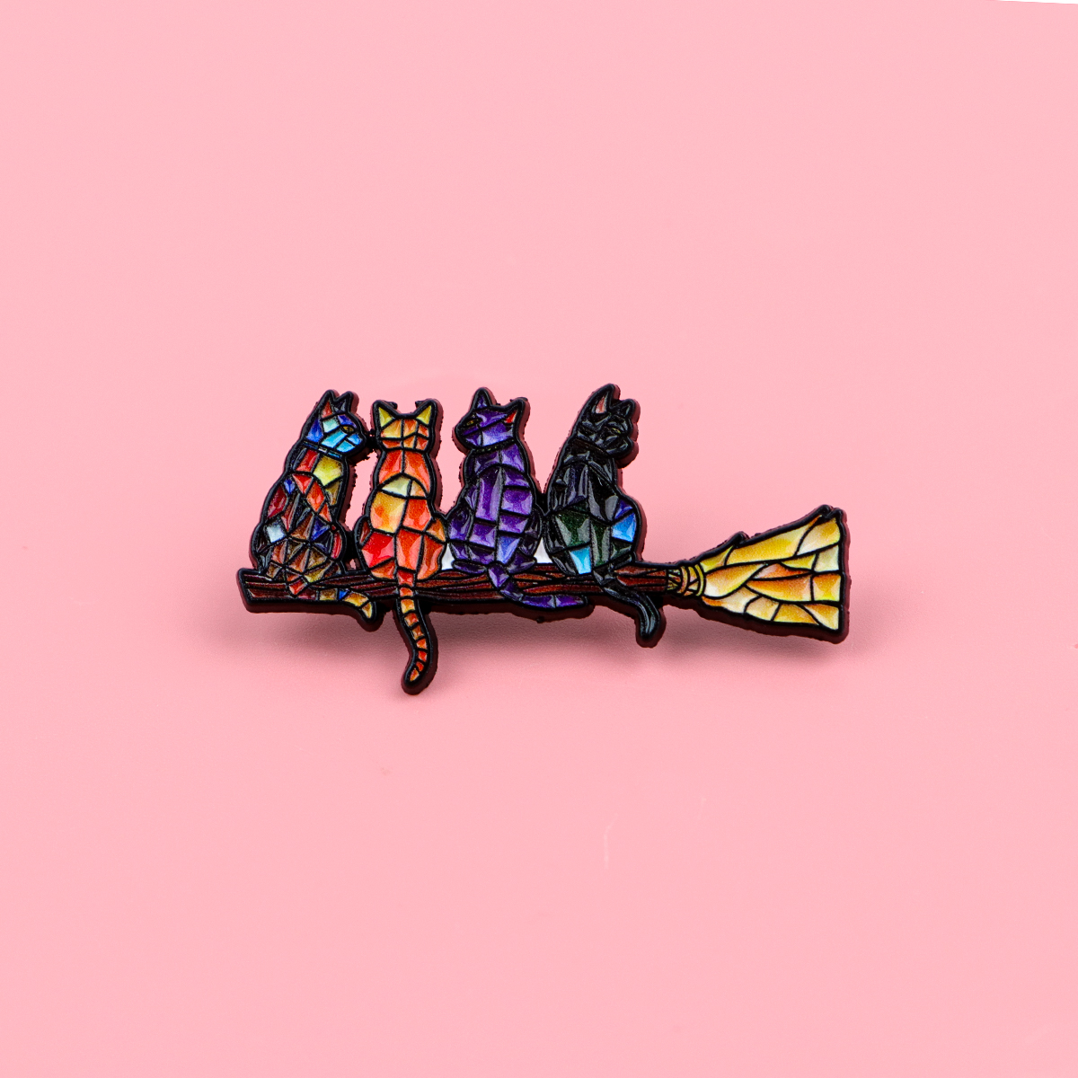Colorful Cat Enamel Pin Witch  - Fashion Backpack Women review and price