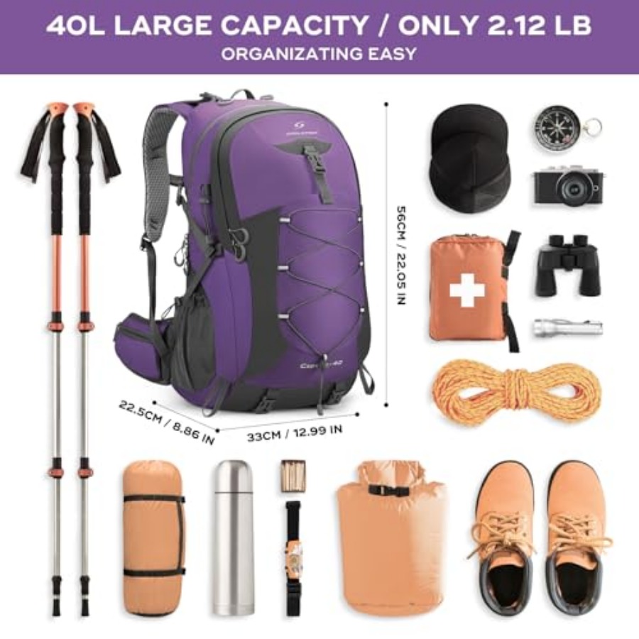 Hiking Backpack, Camping Backp - Rain Cover Backpack review and price