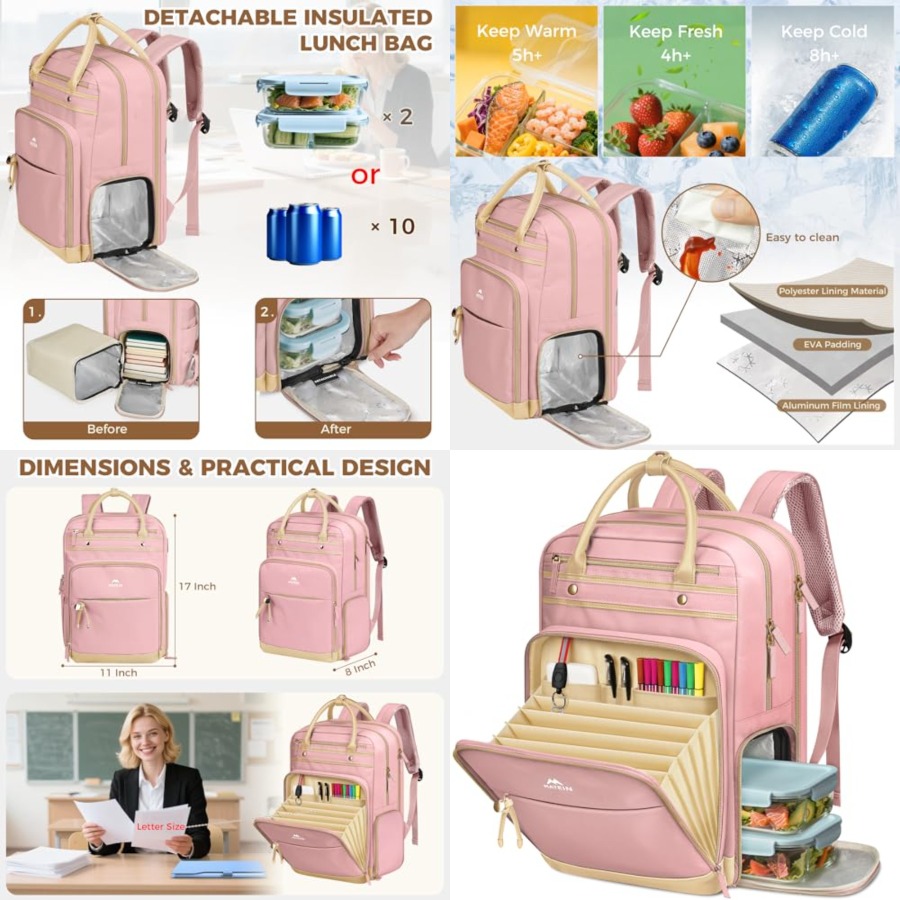 Lunch Backpack for Women, Teac - Laptop Backpack 15.6 review and price