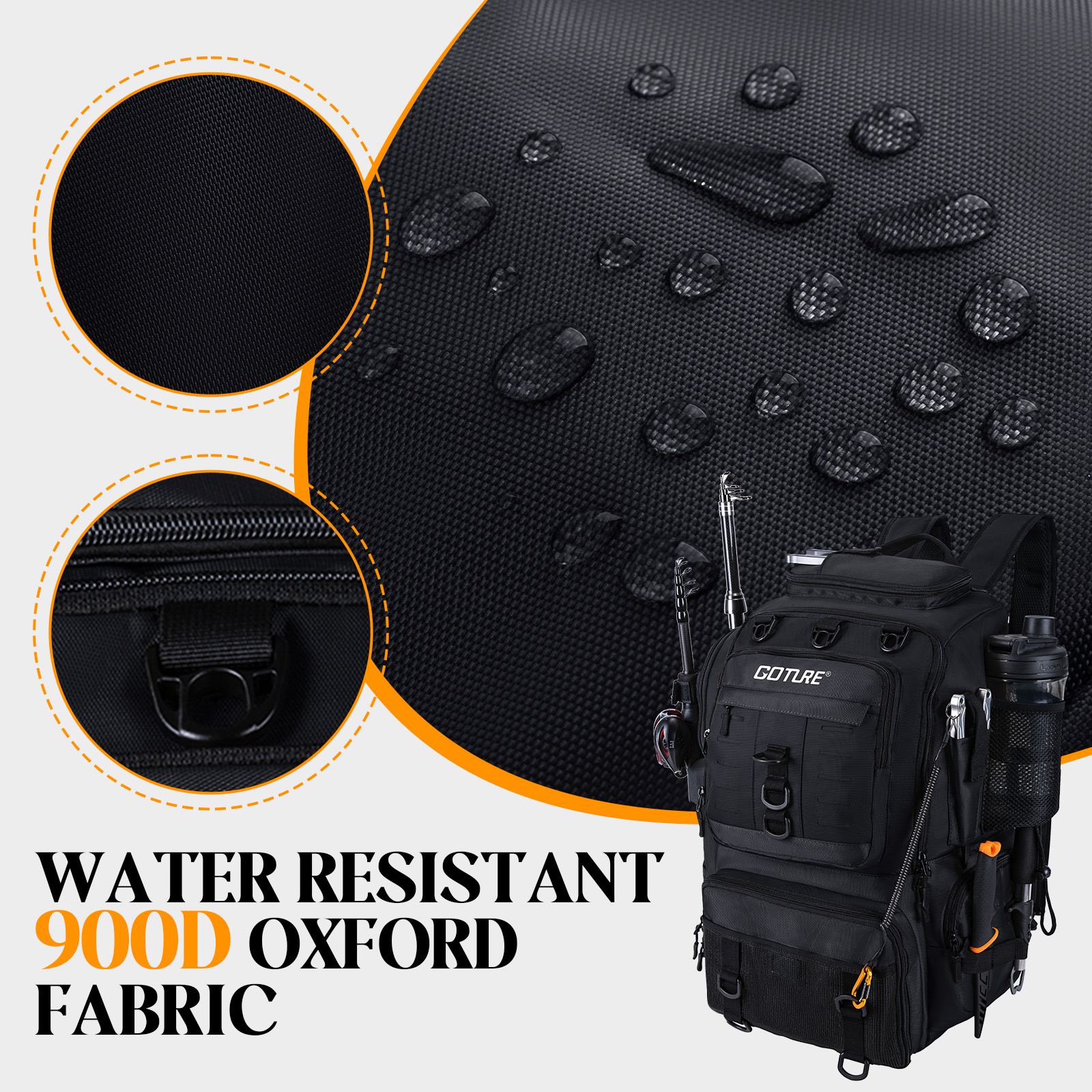 Goture Fishing Bag with Rod Ho - Backpack Insert Organizer review and price