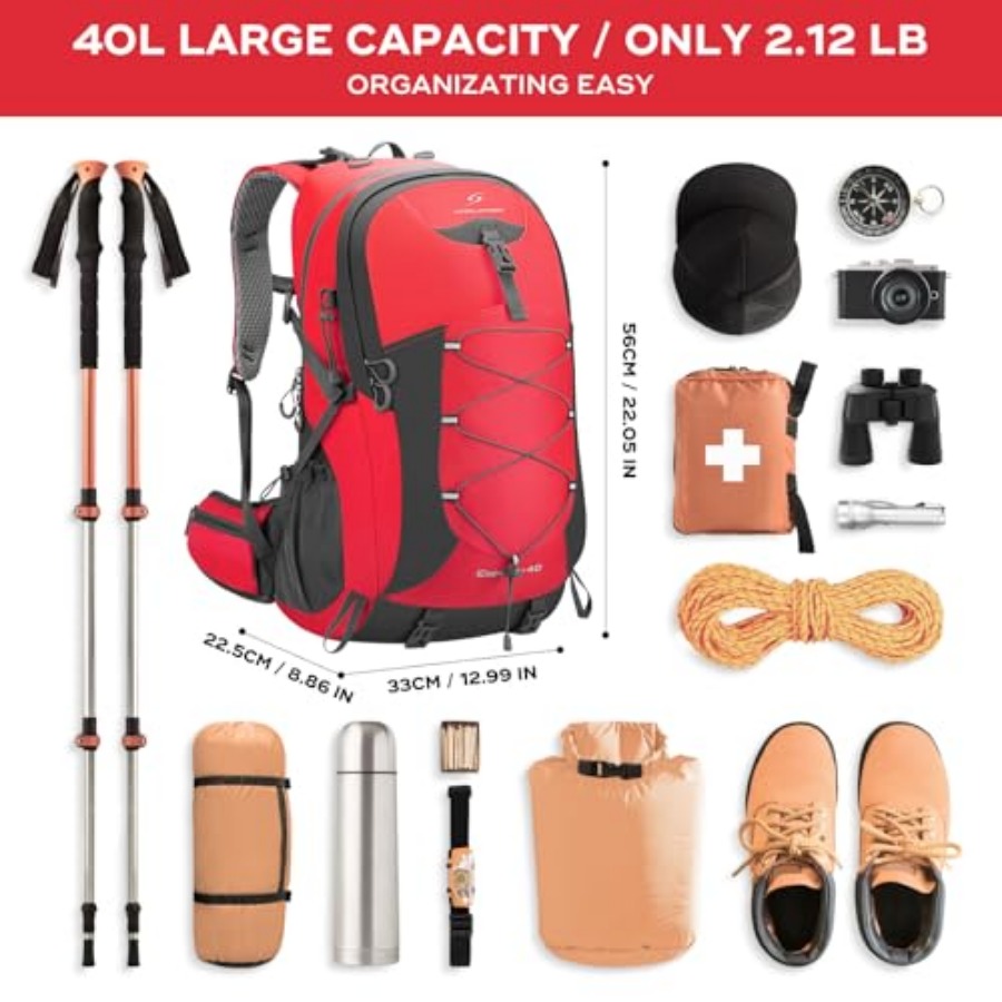 Hiking Backpack, Camping Backp - Rain Cover Backpack review and price