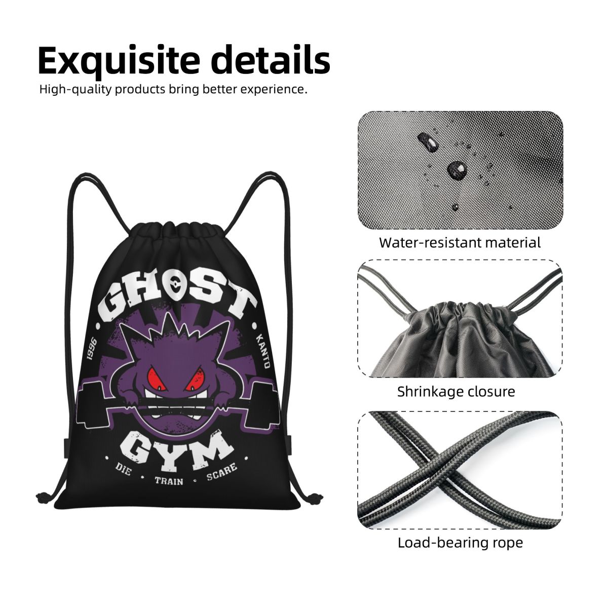 Ghost Gym Drawstring Backpack  - Drawstring Gym Bag review and price