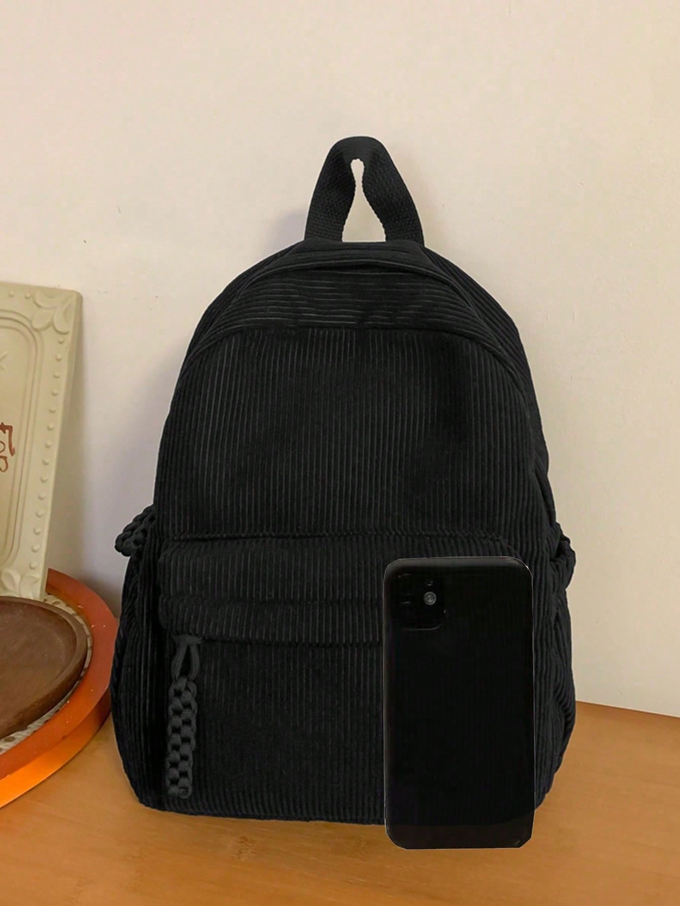 Solid Color Corduroy Fabric Fa - Fashion Backpack Women review and price