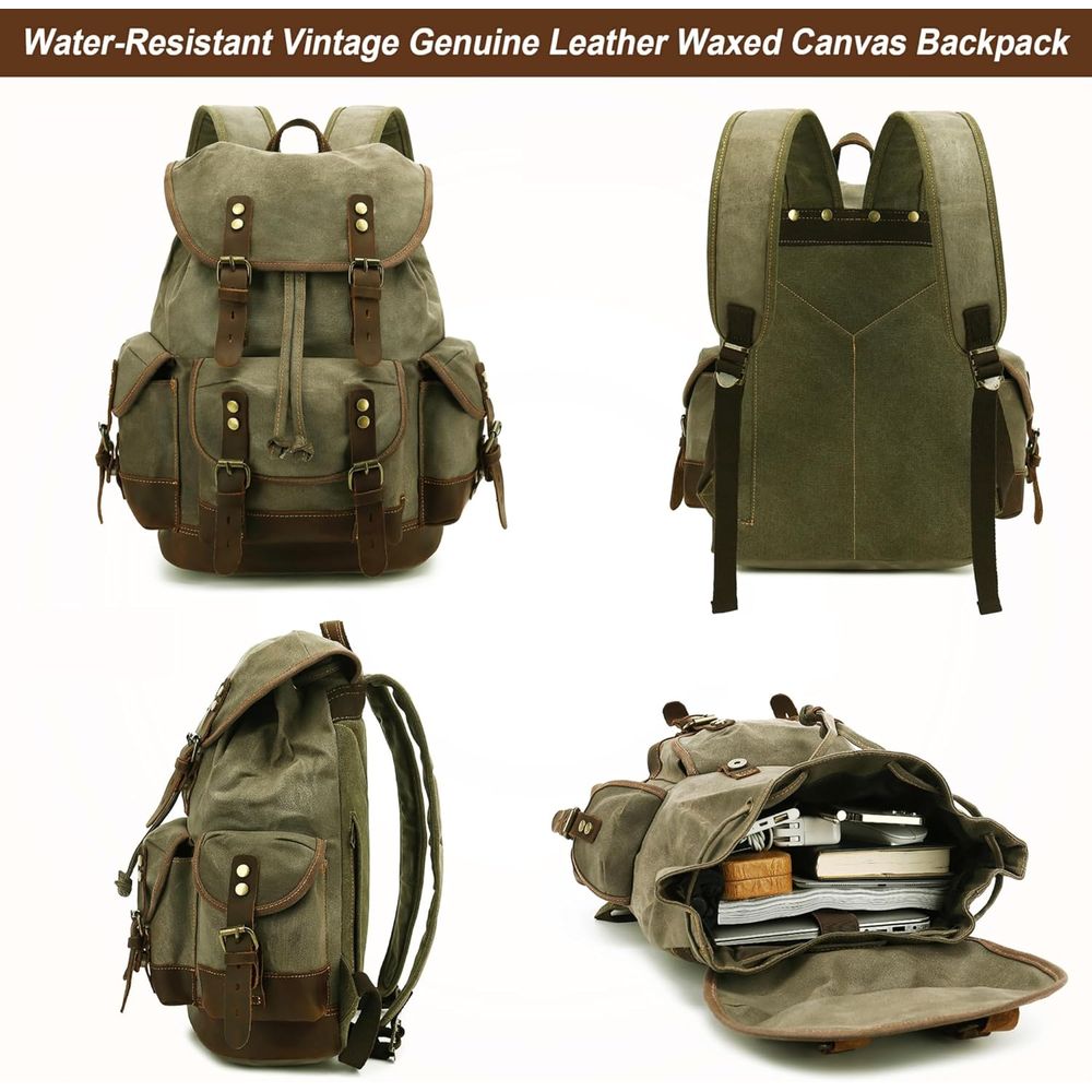 Vintage Canvas Leather Backpac - Leather Backpack Vintage review and price