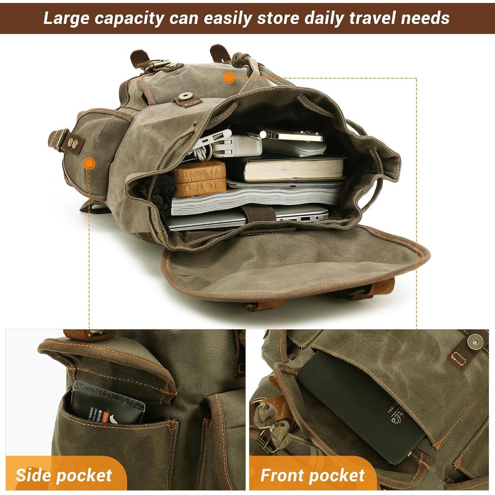 Vintage Canvas Leather Backpac - Leather Backpack Vintage review and price