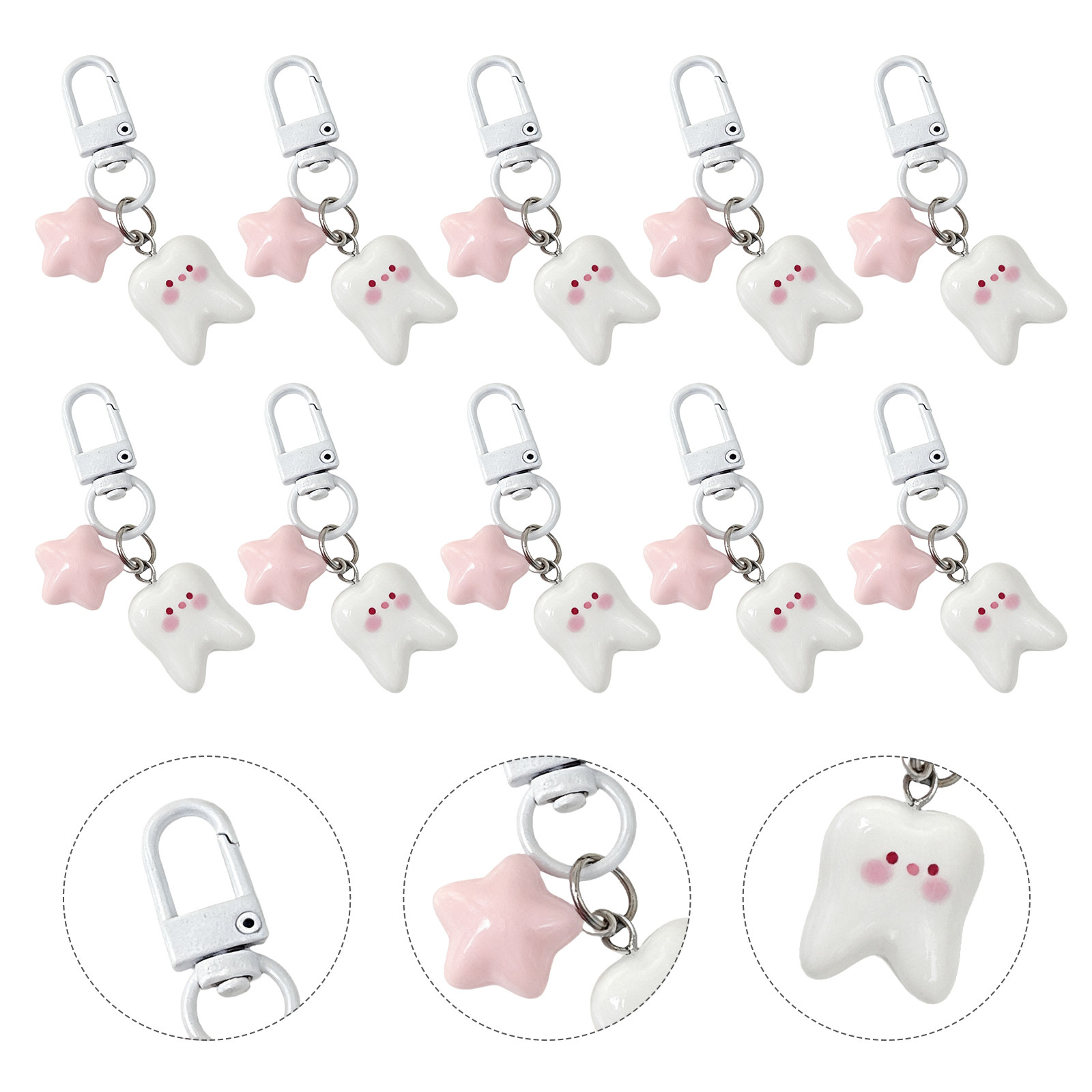 10Pcs Tooth Shape Keychain Cut - Mini Backpack Purse review and price