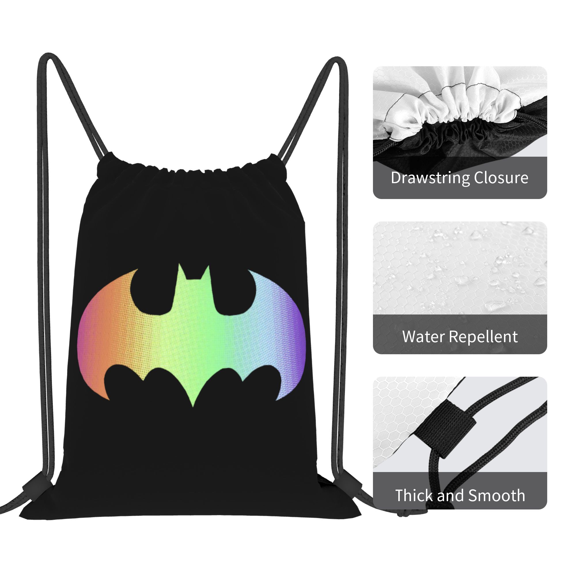 Batmans Logo Rainbow Gradient  - Drawstring Gym Bag review and price