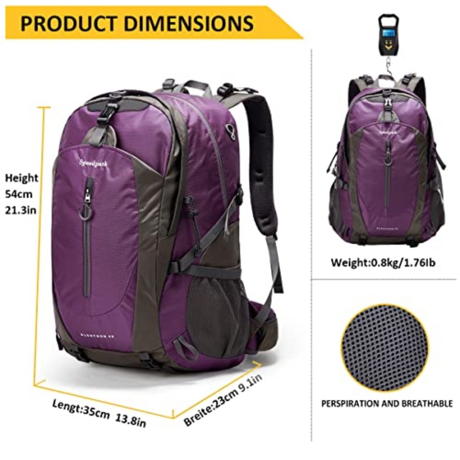 Hiking Backpack 40L Waterproof - Rain Cover Backpack review and price