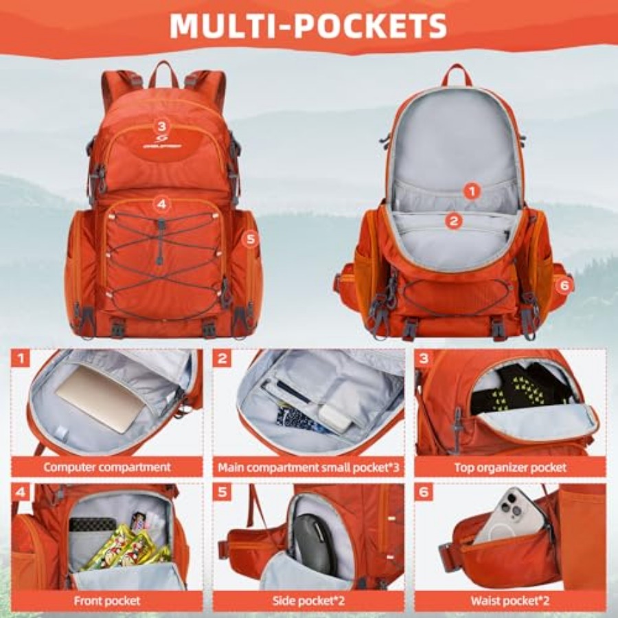 Hiking Backpack, 40L Waterproo - Rain Cover Backpack review and price