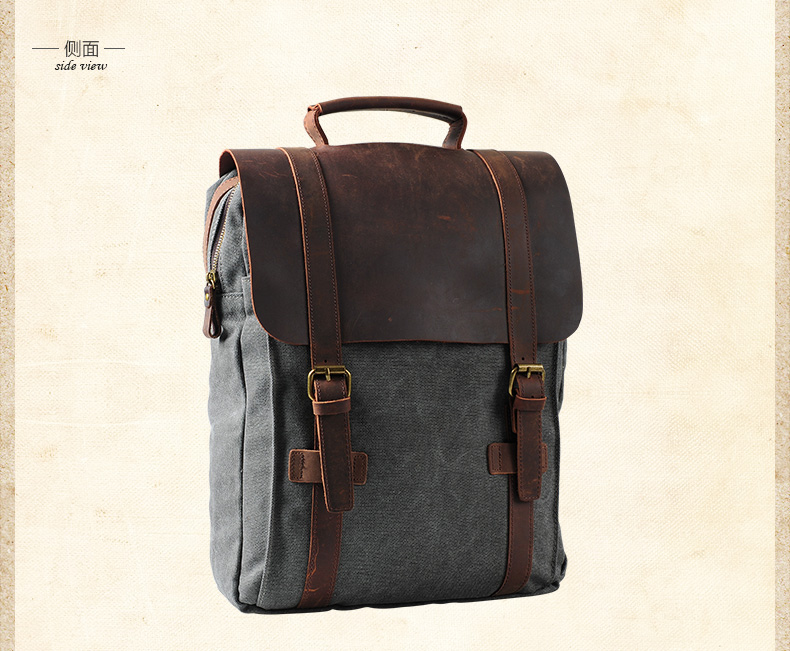 Fashion Male Backpack Leather  - Rucksack Military Style review and price
