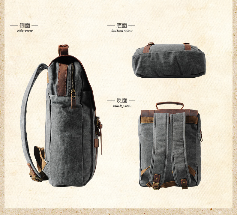Fashion Male Backpack Leather  - Rucksack Military Style review and price