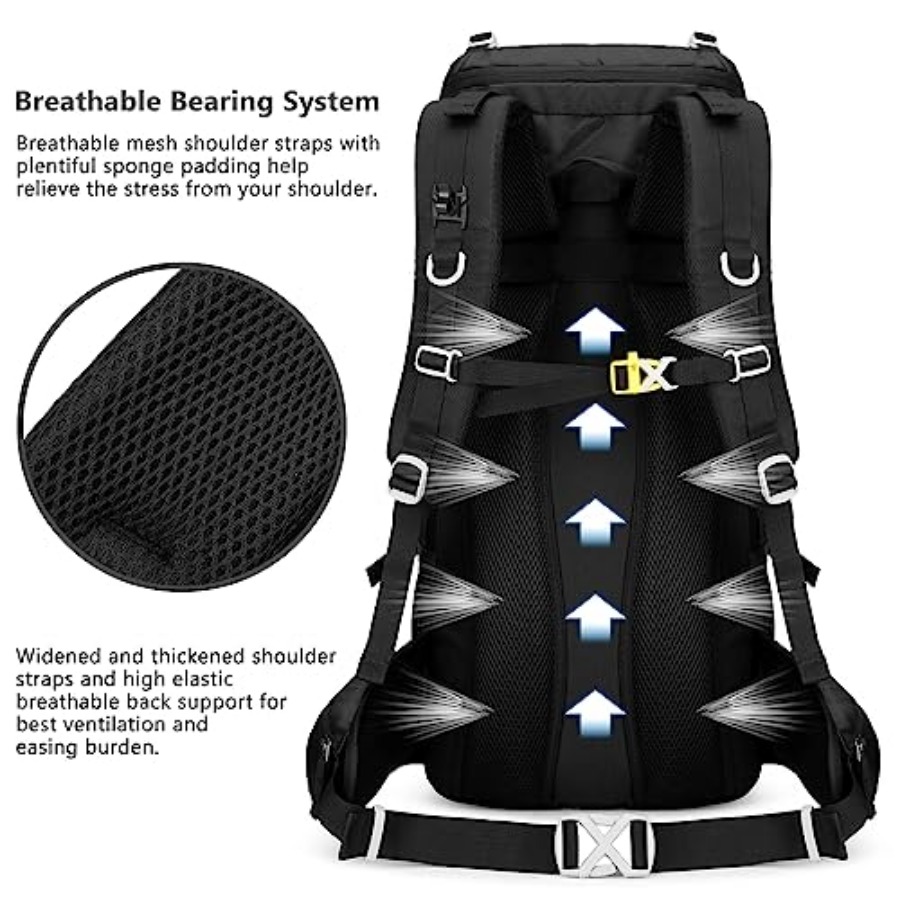 50L Hiking Backpack Men Campin - Rain Cover Backpack review and price