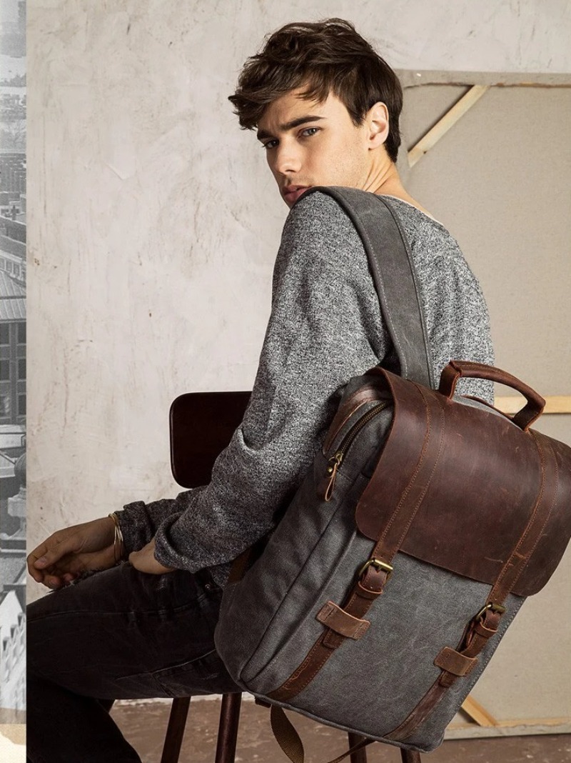 Military Canvas Leather Backpa - Rucksack Military Style review and price
