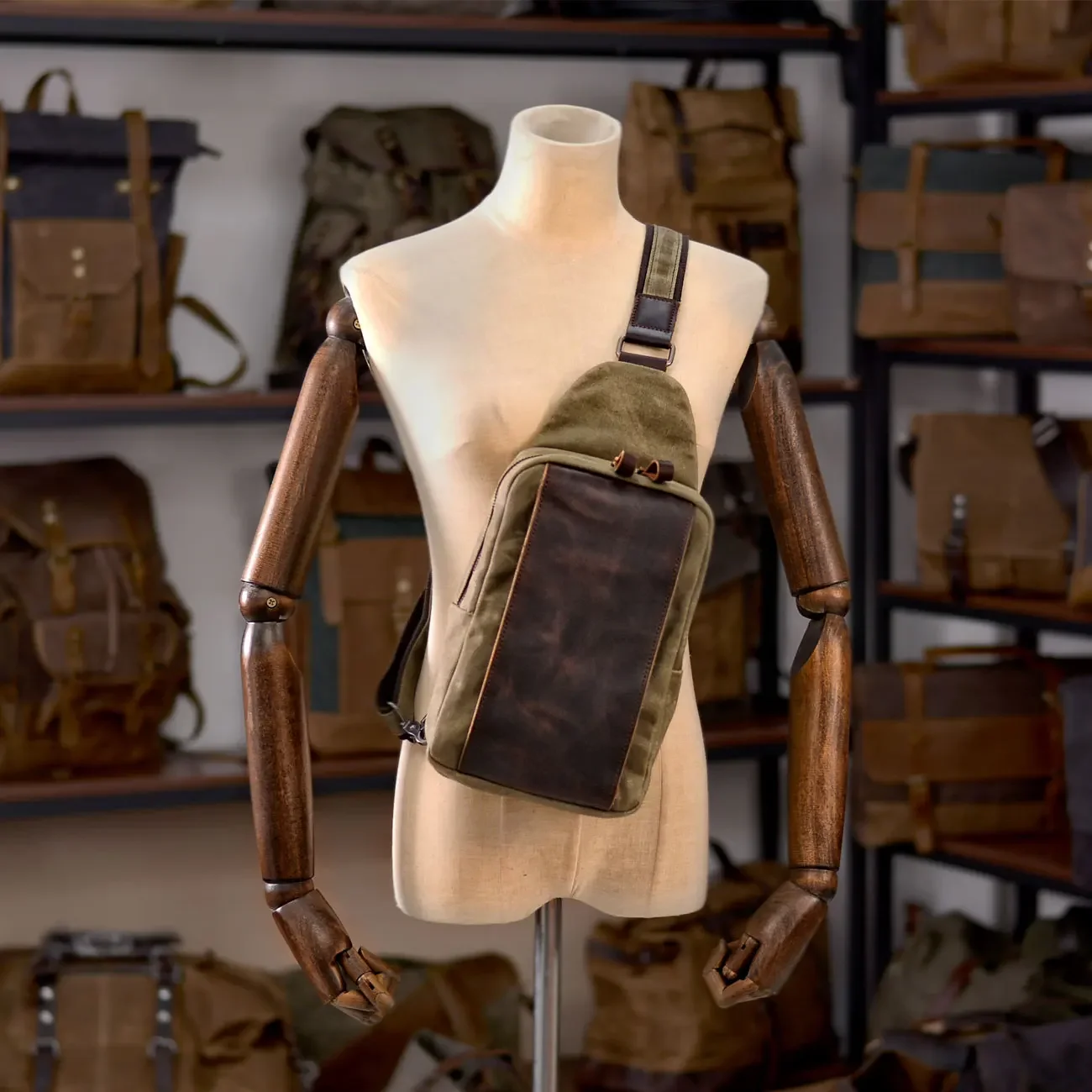 Casual Men's Vintage Waxed Can - Sling Backpack Shoulder review and price