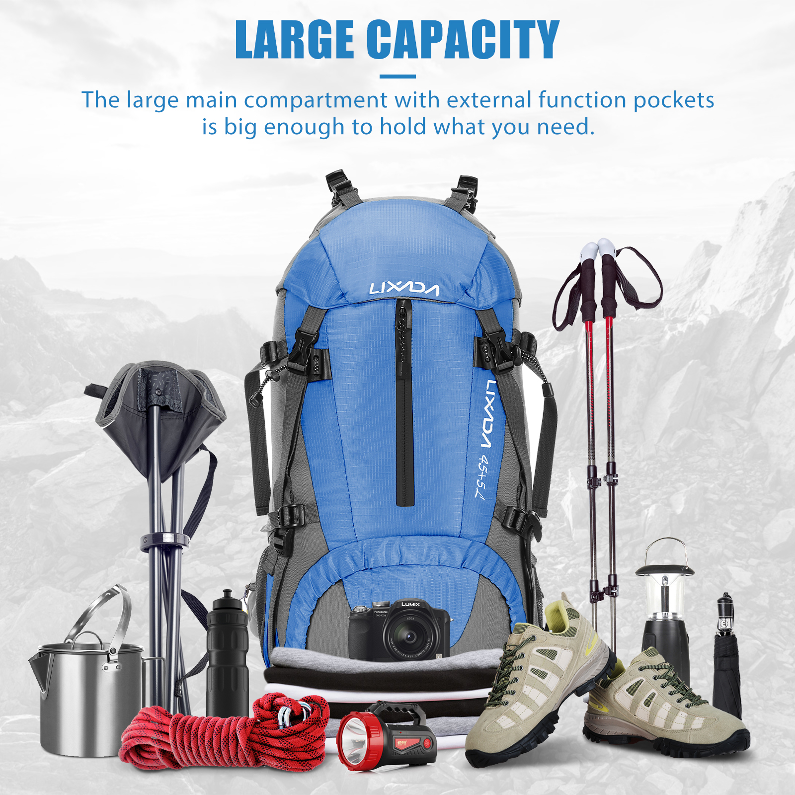 Lixada 50L Large Waterproof Tr - Rain Cover Backpack review and price