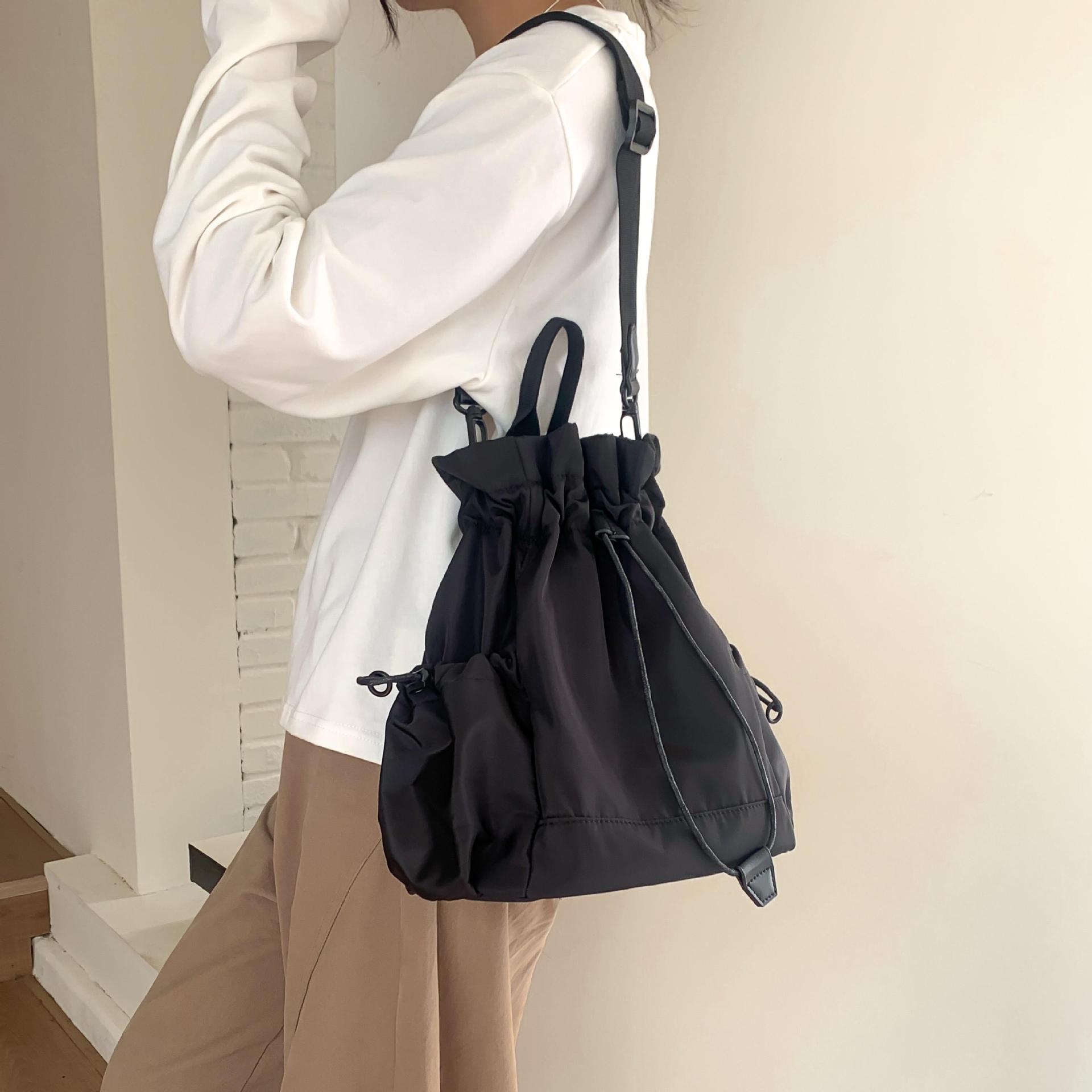 Multi-function Drawstring Buck - Canvas Backpack Casual review and price