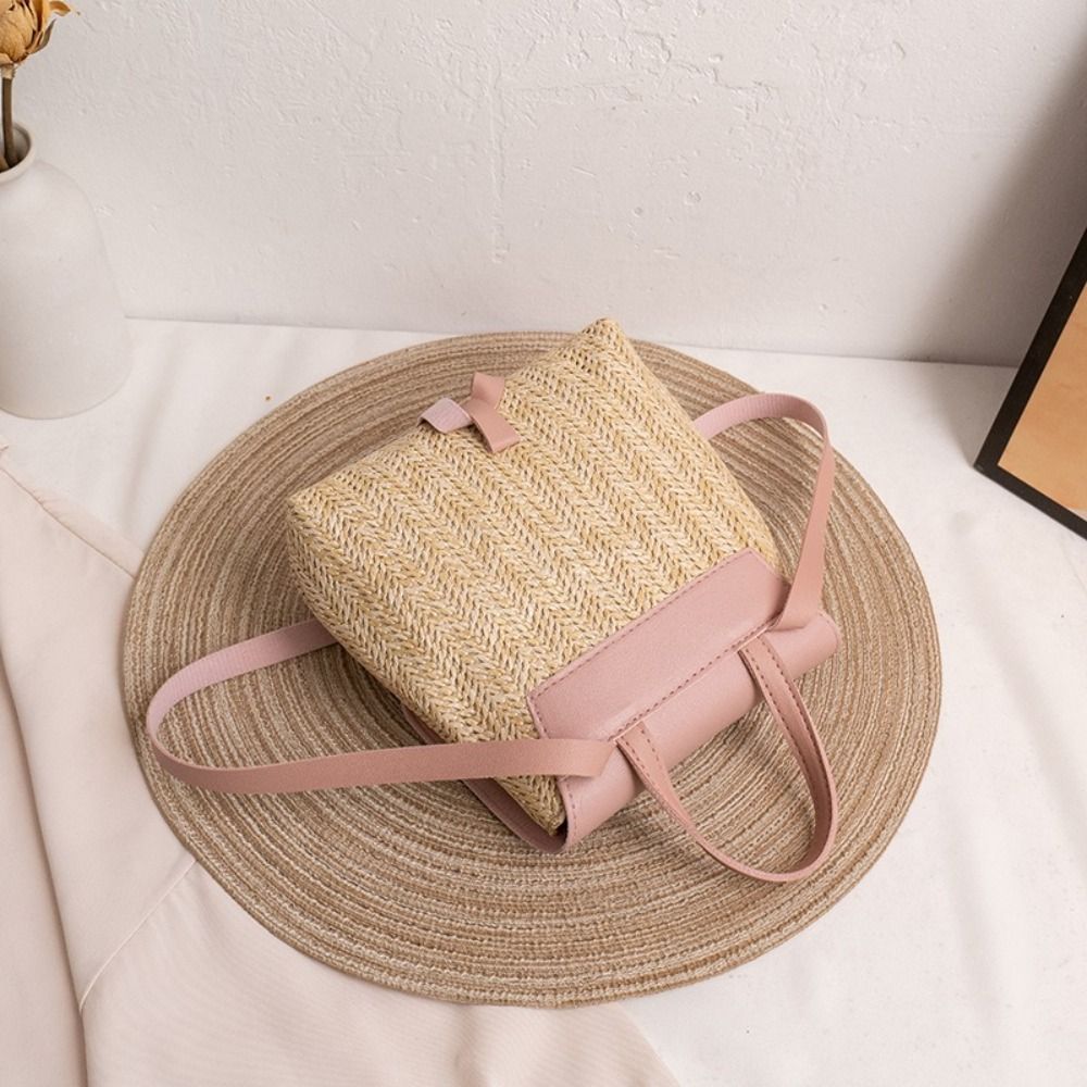 Fashion PU Leather Straw Backp - Leather Backpack Vintage review and price