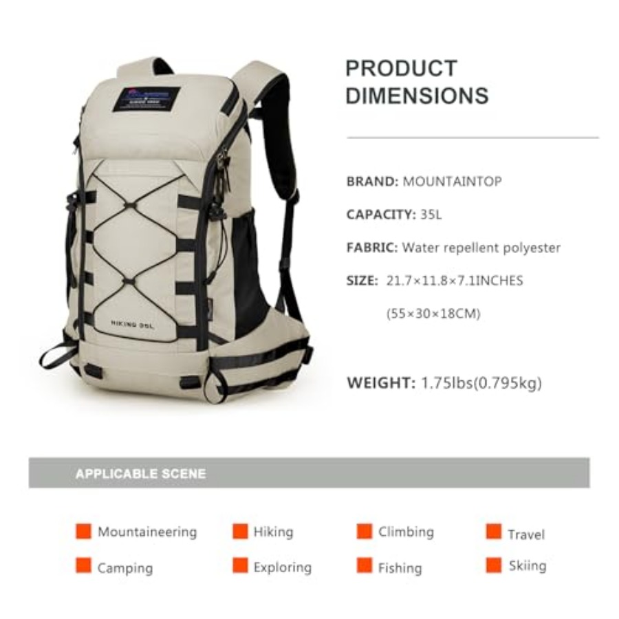 35L Hiking Backpack, Lightweig - Rain Cover Backpack review and price